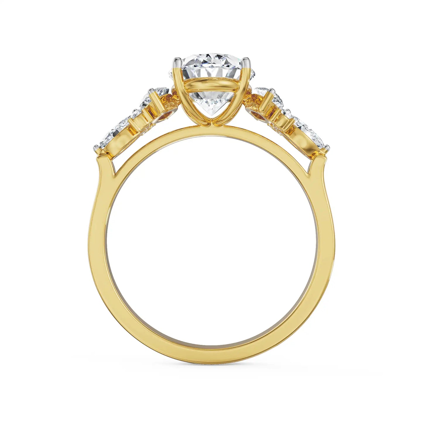 2.5 ct Sunflare Oval Lab Grown Brilliant Band