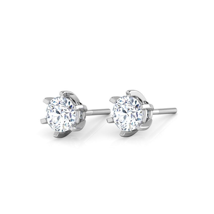 Celestial Solitaire Stud Earrings