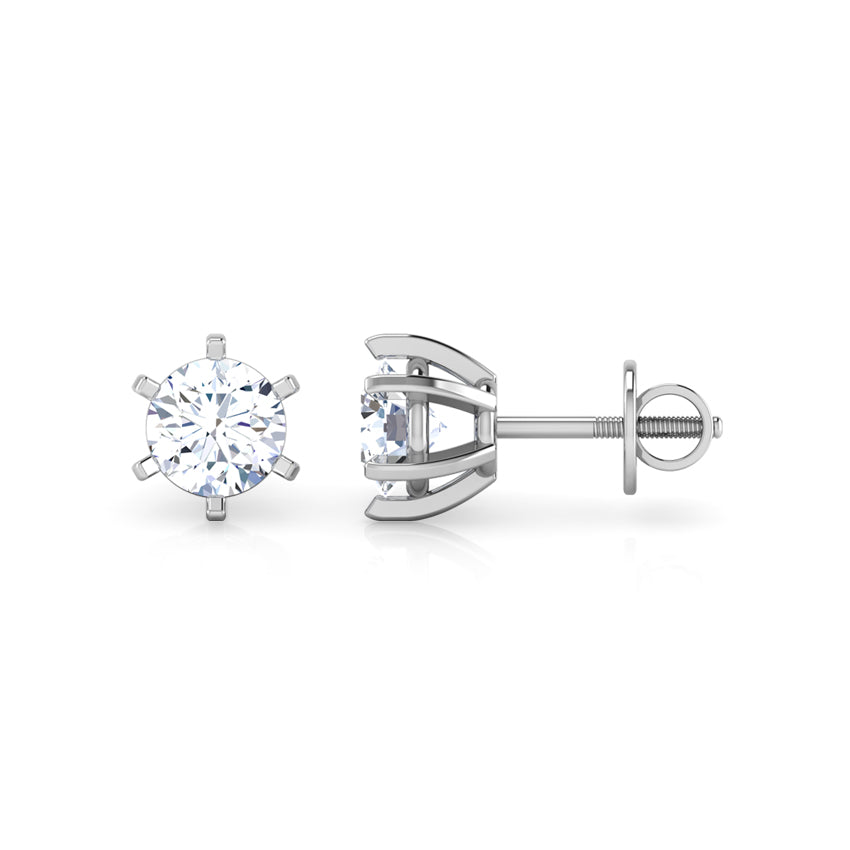 Celestial Solitaire Stud Earrings
