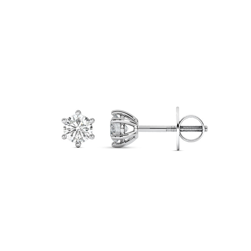 Radiant Solitaire Stud Earrings