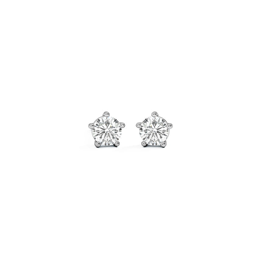 Moonlit Solitaire Stud Earrings