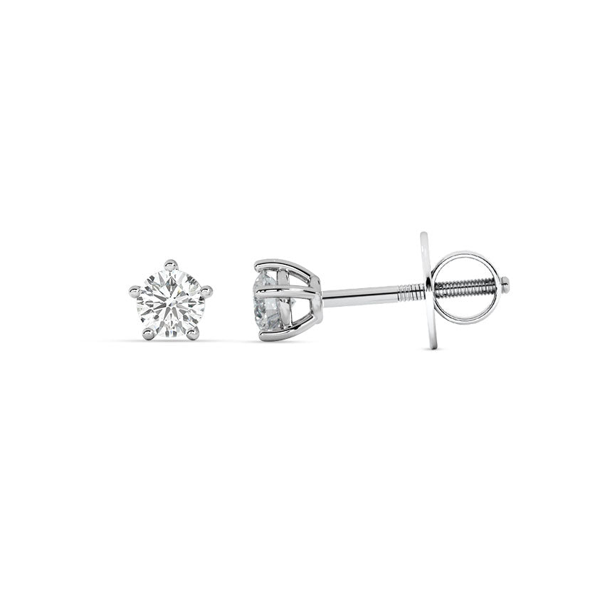 Moonlit Solitaire Stud Earrings