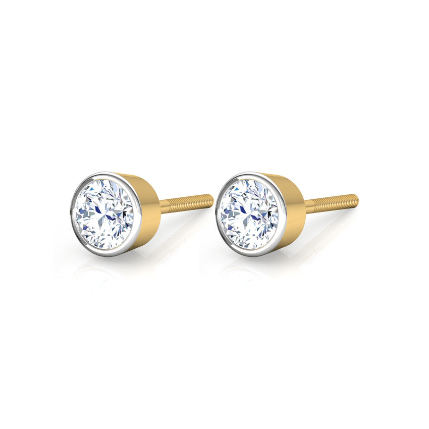 Lantern Solitaire Stud Earrings