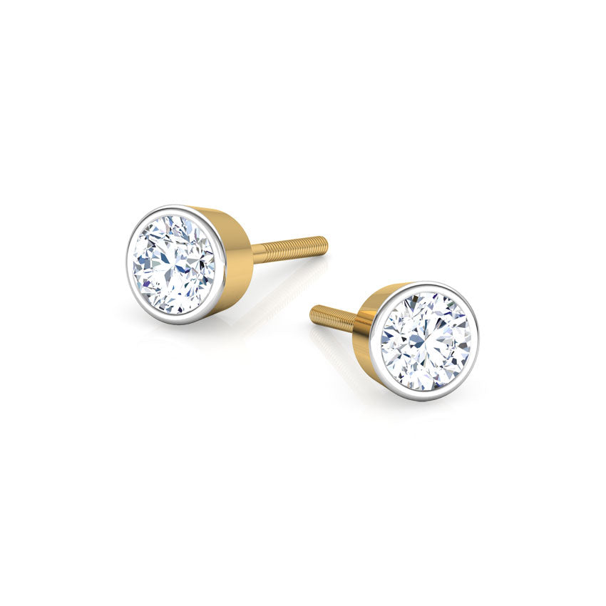 Lantern Solitaire Stud Earrings