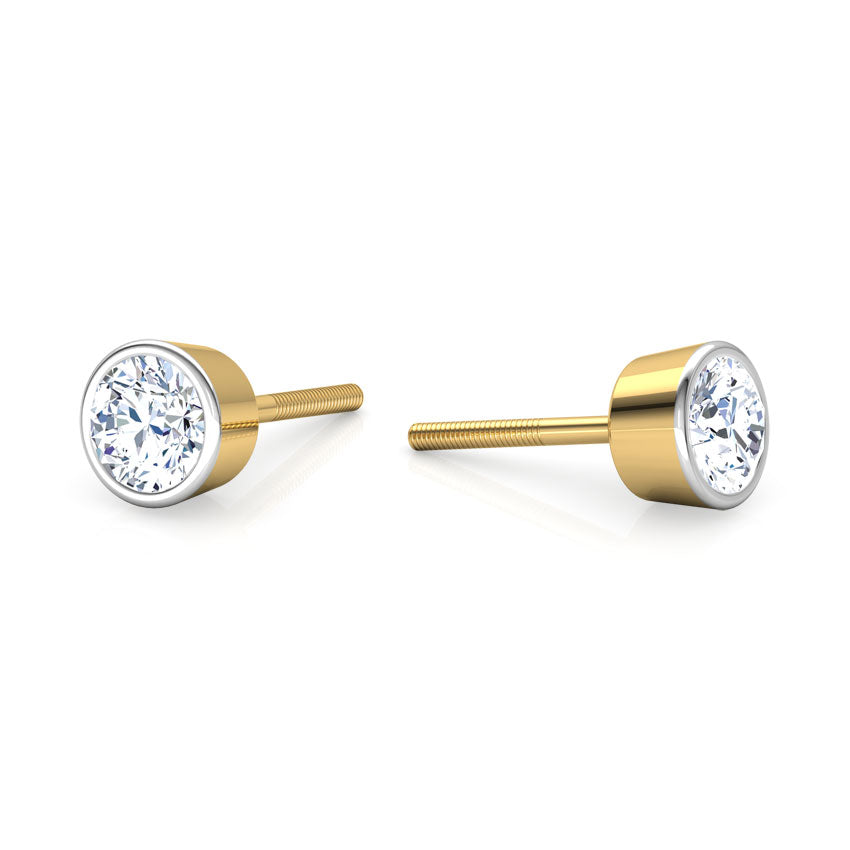 Lantern Solitaire Stud Earrings