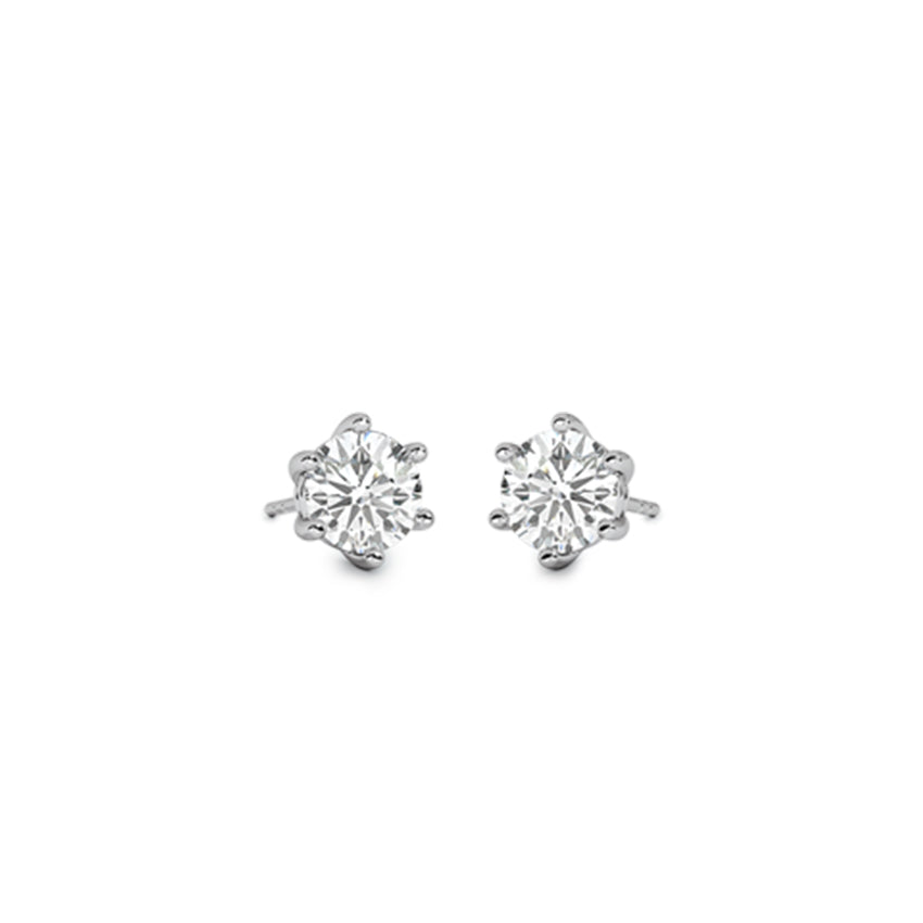 Shining Solitaire Stud Earrings