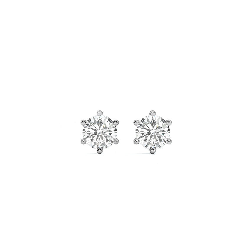 Shining Solitaire Stud Earrings