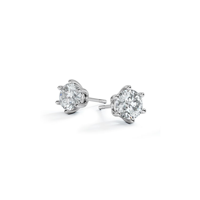 Shining Solitaire Stud Earrings