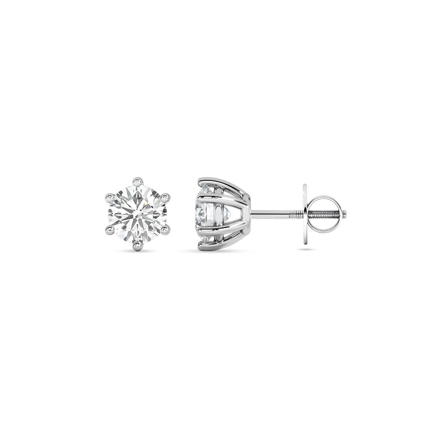 Shining Solitaire Stud Earrings