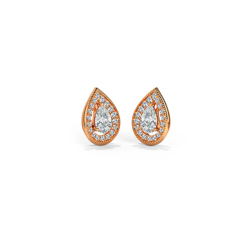 Pearl Halo Diamond Stud Earrings