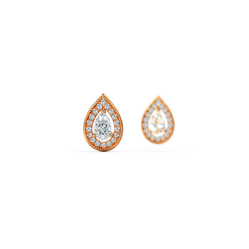 Pearl Halo Diamond Stud Earrings