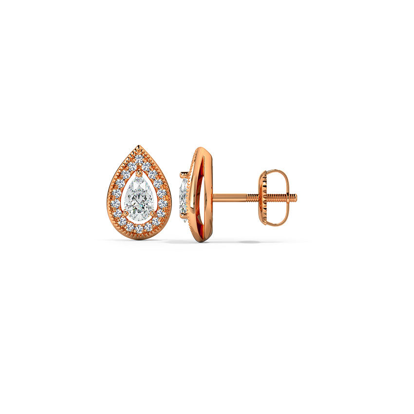 Pearl Halo Diamond Stud Earrings