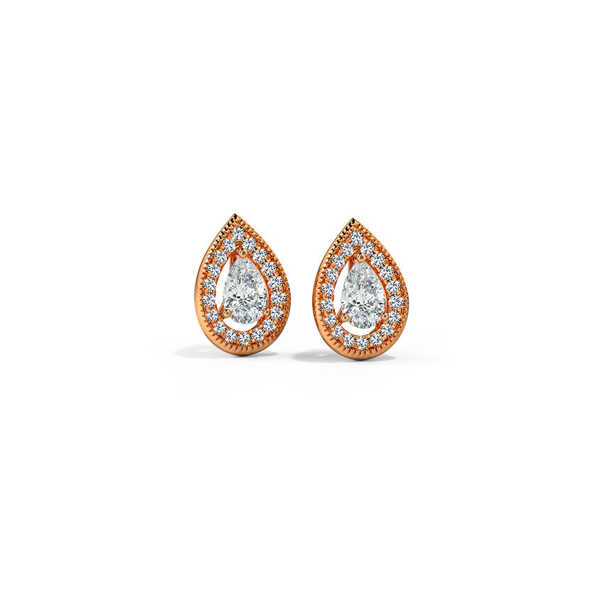 Pearl Halo Diamond Stud Earrings