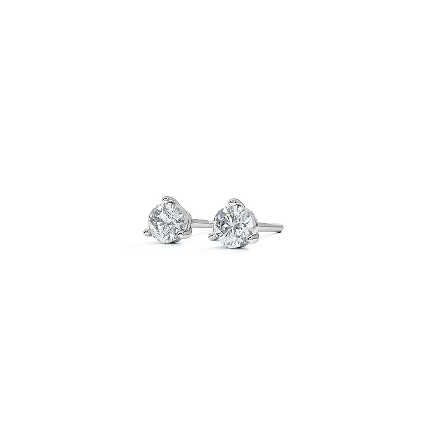 Triangular Solitaire Stud Earrings