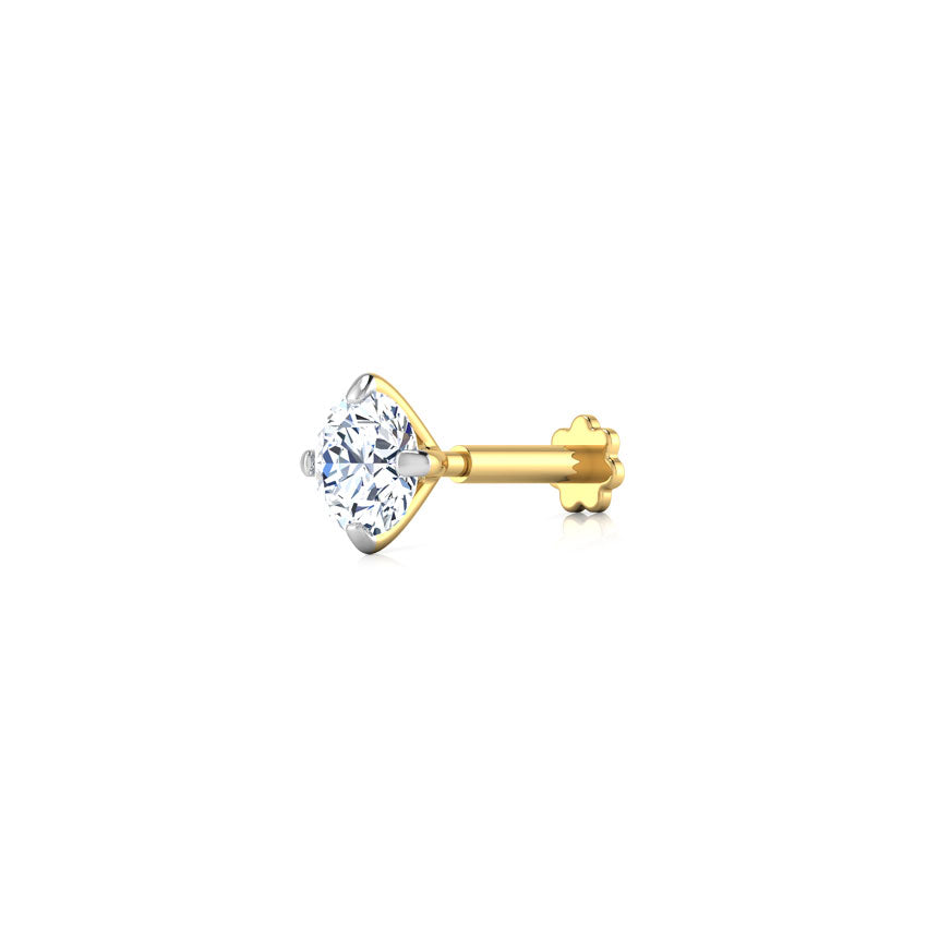 Graceful Solitaire Nose Pin