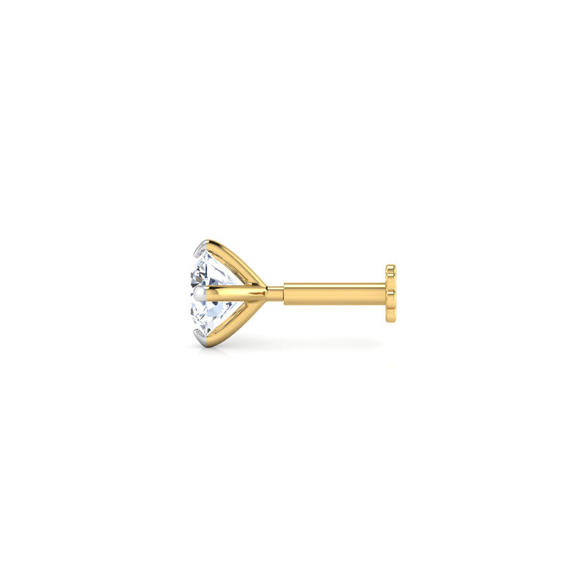 Graceful Solitaire Nose Pin