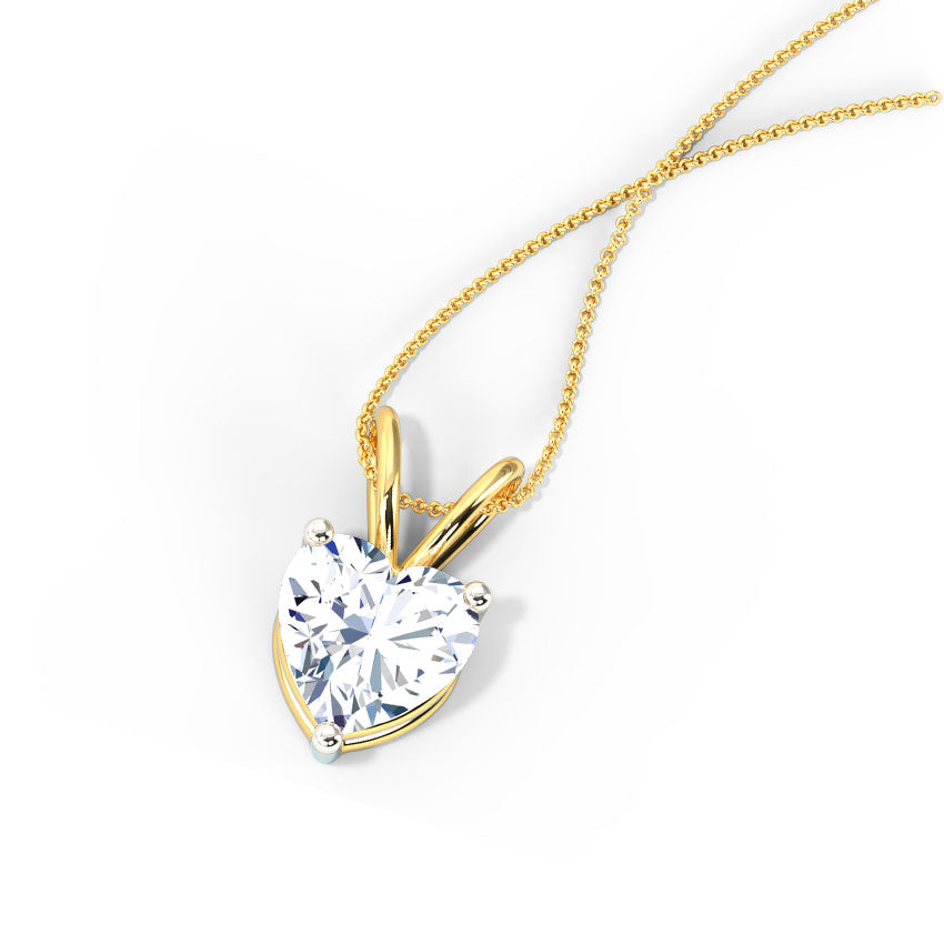 Vista Heart Solitaire Pendant