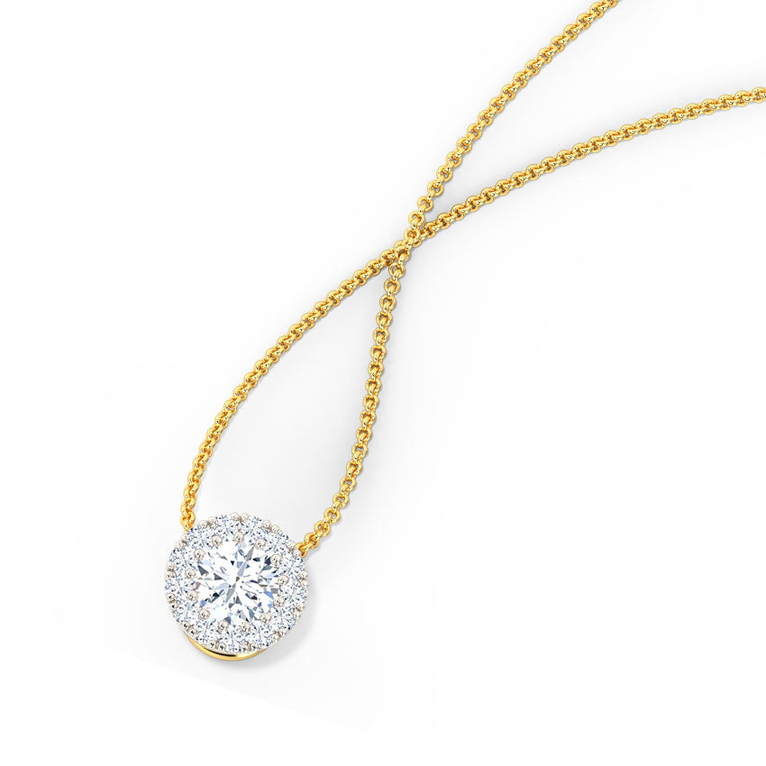 Radiant Disc Solitaire Pendant