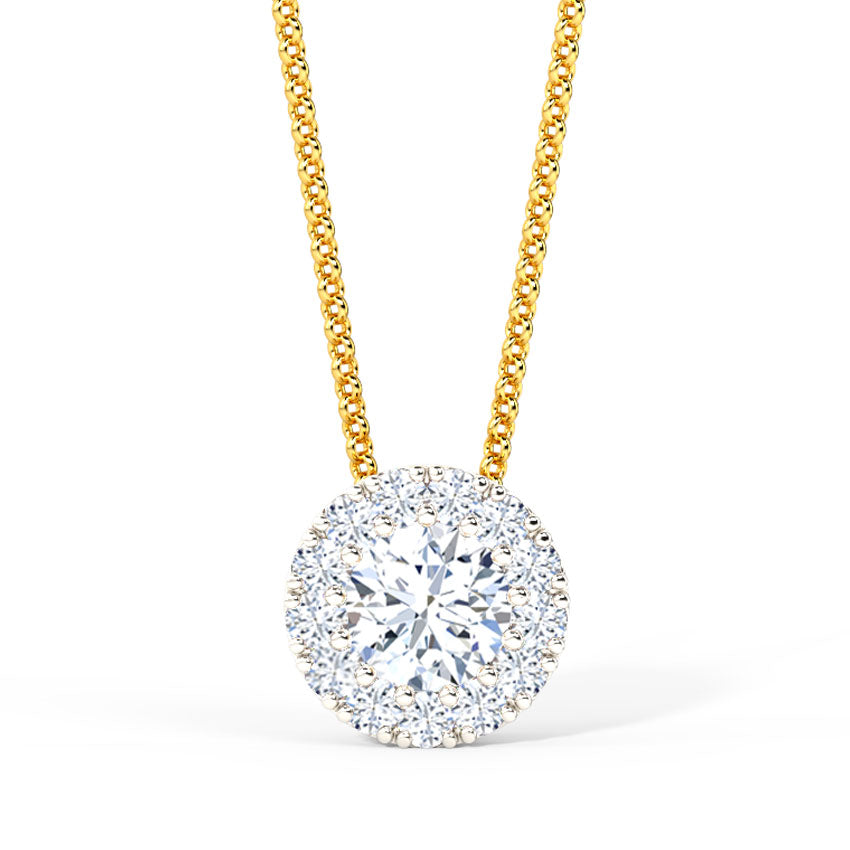 Radiant Disc Solitaire Pendant