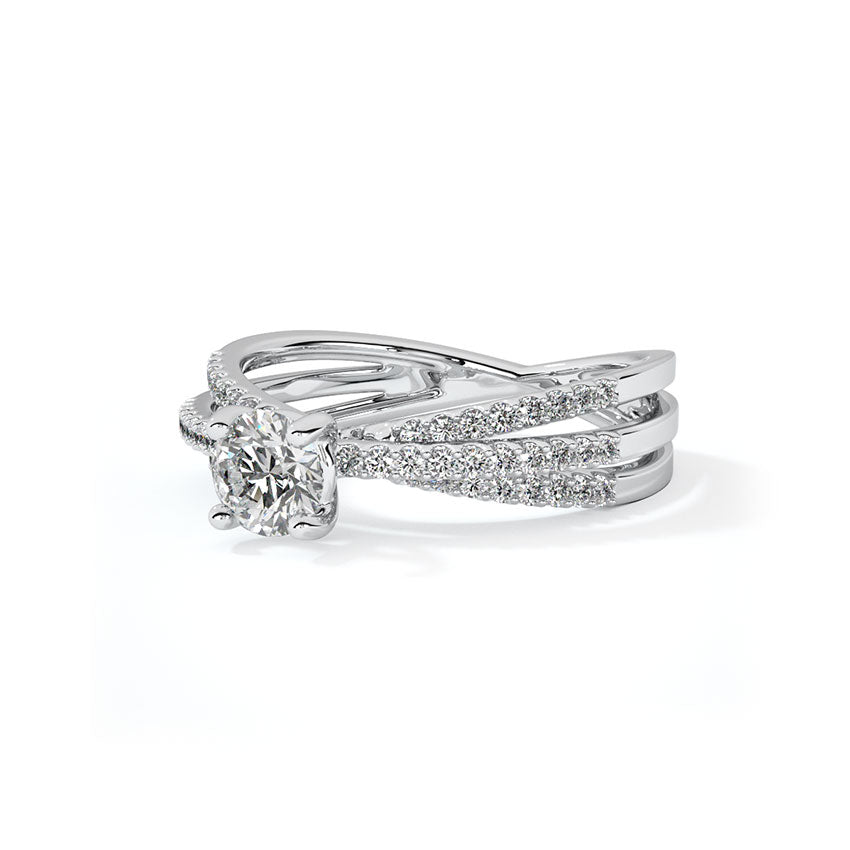 Serenity Streaks Solitaire Ring