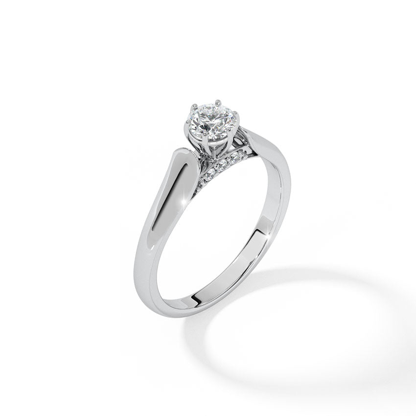 Sparkle & Spiral Solitaire Ring