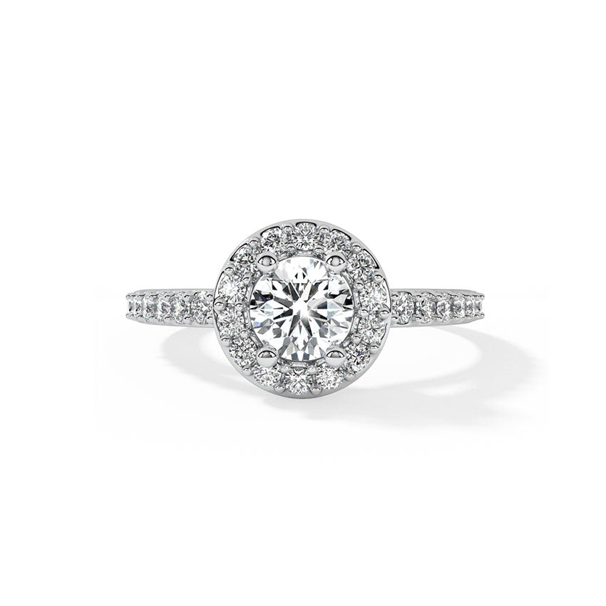 Circular Halo Solitaire Ring