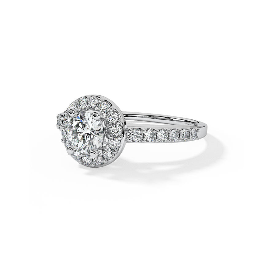 Circular Halo Solitaire Ring