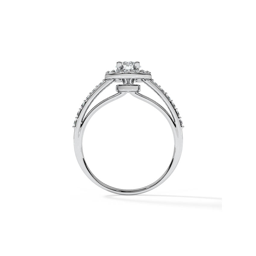 Circular Halo Solitaire Ring
