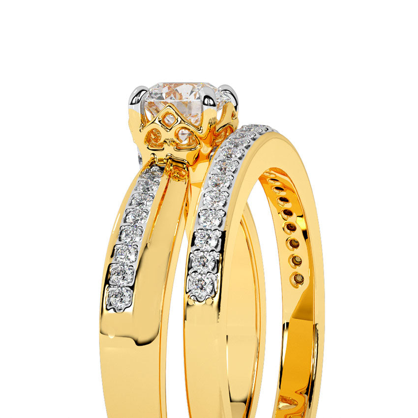 Gleaming Solitaire Bridal Ring Set