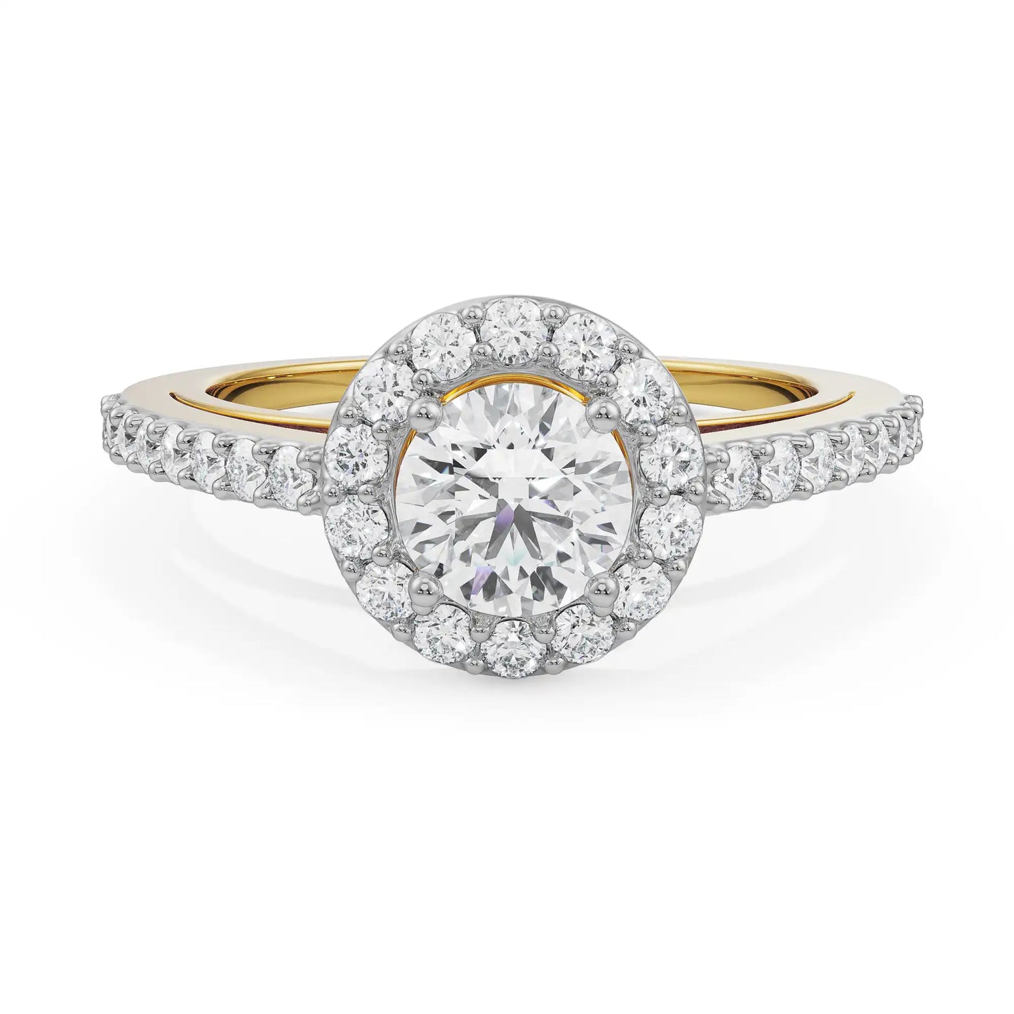 Alisen Circular Halo Lab-Grown Brilliant Solitaire Ring