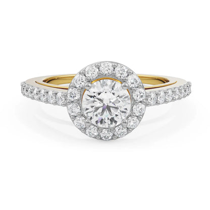 Alisen Circular Halo Lab-Grown Brilliant Solitaire Ring