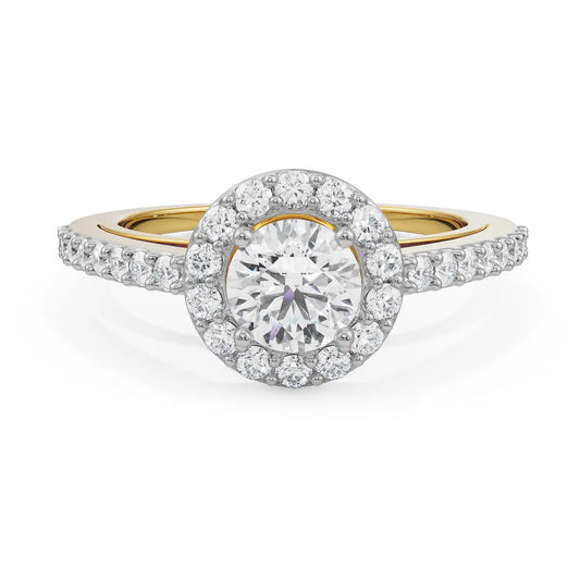 Alisen Circular Halo Lab-Grown Brilliant Solitaire Ring