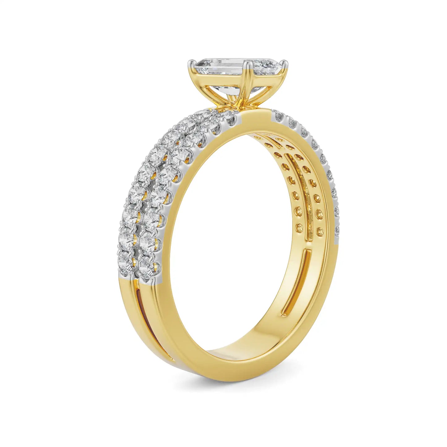 Shimmering Emerald Lab Luxe Engagement Circle