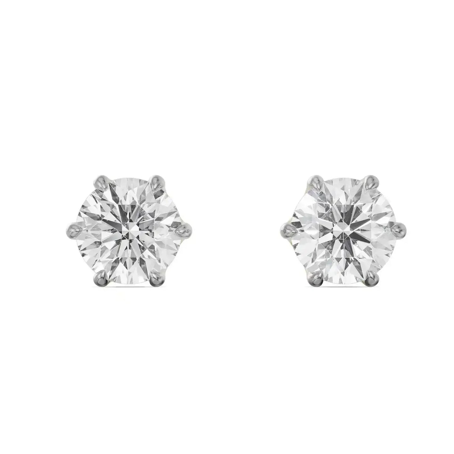 Six Claw 3 ct Lab Grown Radiant Stud