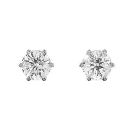 Six Claw 3 ct Lab Grown Radiant Stud