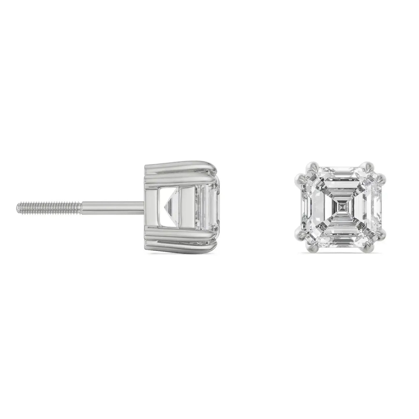 2 ct Asscher Lab Grown Luxe Ear Stud