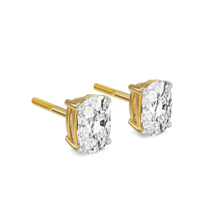 2 ct Enchanting Cushion Lab Grown Brilliant Ear Stud