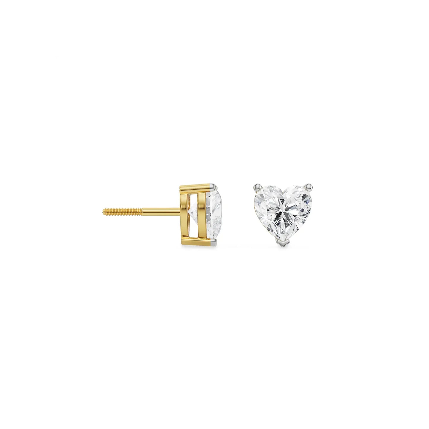 0.5 CT Sweetheart Lab Grown Radiant Stud