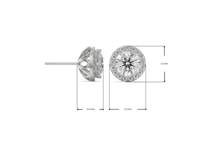0.5 CT Halo Lab Grown Radiant Signature Studs