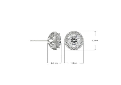 1 ct Halo Lab Grown Brilliant Iconic Studs