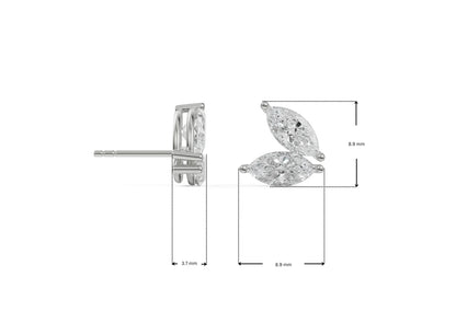 Butterfly Marquise Lab Grown Brilliant Ear Stud