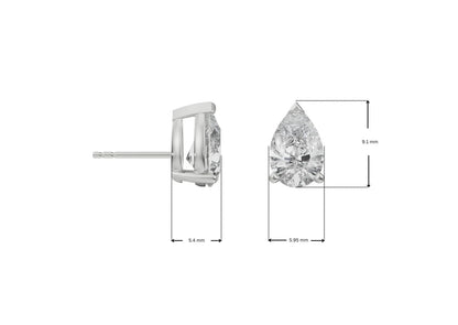 1 ct Iconic Pear Lab Grown Radiant Stud Earrings