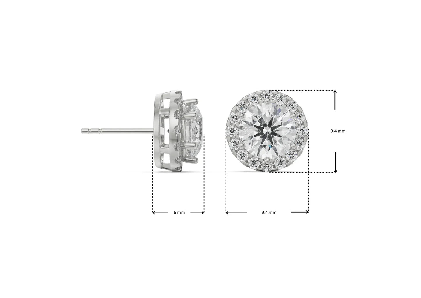 1 ct Halo Lab Grown Signature  Brilliant Earrings