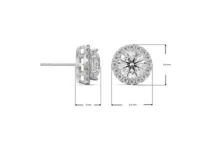 1 ct Halo Lab Grown Signature  Brilliant Earrings