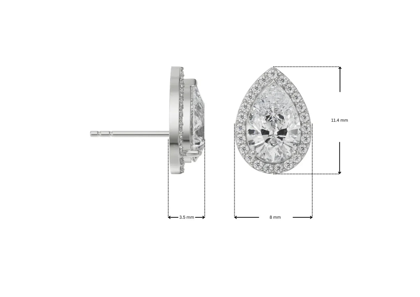1 ct  Lab Grown Luxe Iconic Pear Earrings
