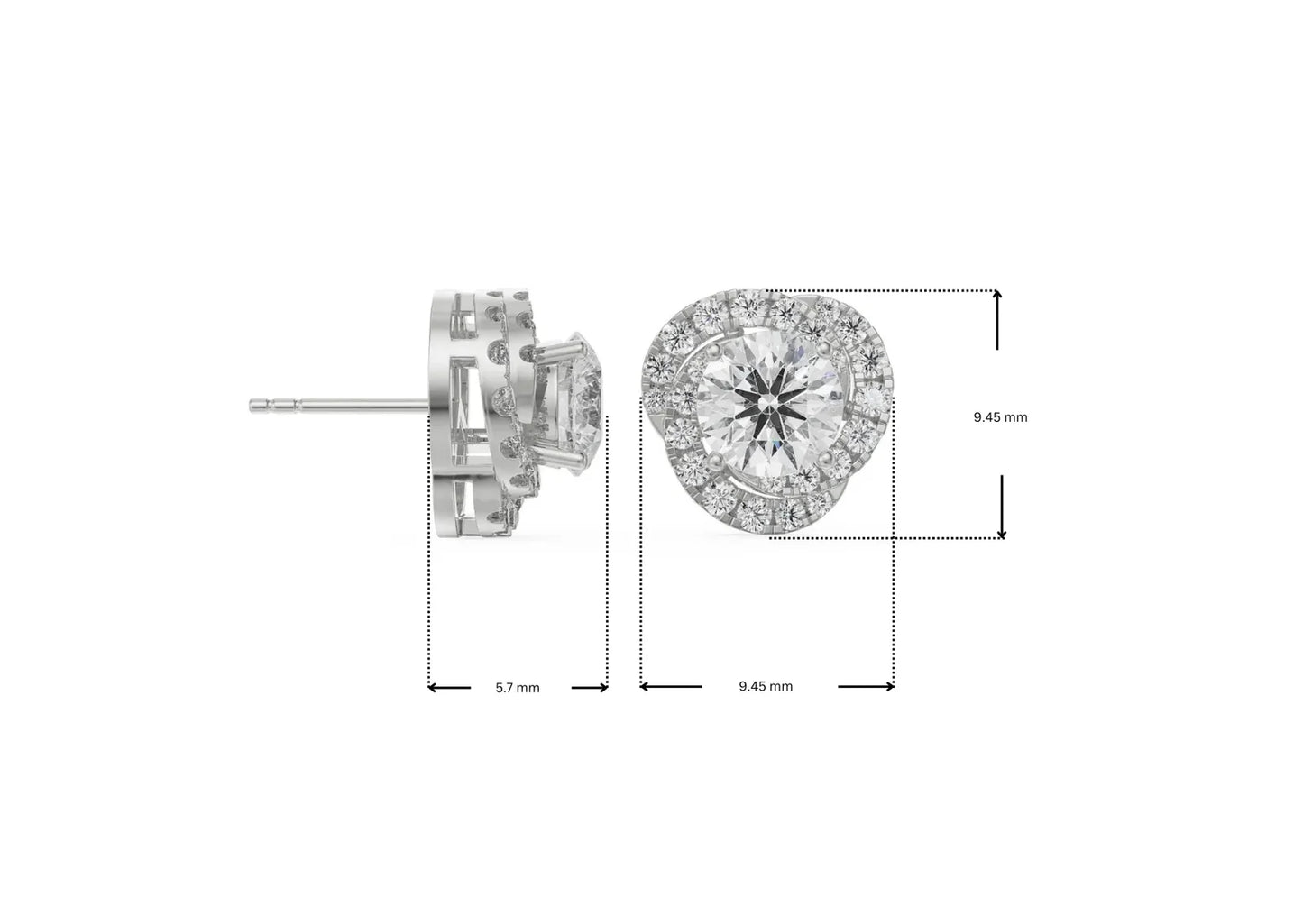 0.5 CT Swirl Halo Lab Grown Luxe Earrings