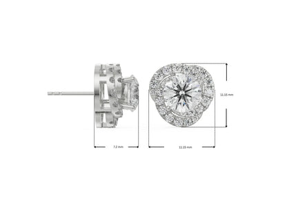 1 ct Swirl Halo Lab Grown Luxe Earrings
