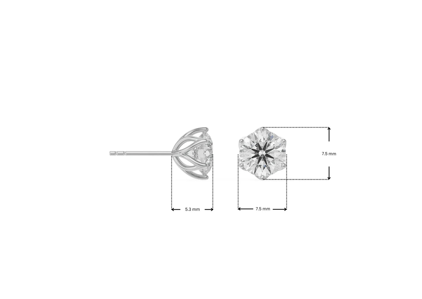 1 CT Petal Lab Grown Brilliant Iconic Studs