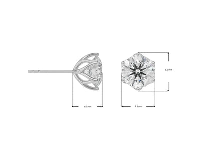 2 ct Petal Lab Grown Brilliant Iconic Studs