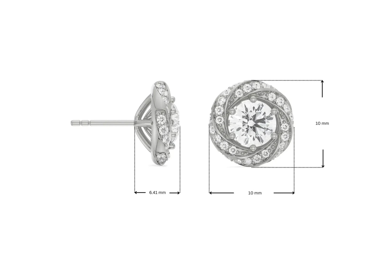 0.50 CT Swirl Detachable Lab Brilliant Ear Stud